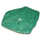 Malachit XXL Sammler Stück eine Seite poliert Rarität mit Augen ca. 1140 g ca. 20x13,5 cm