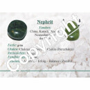 Nephrit / Jade Anhänger flacher Trommelstein ca. 30 x 20 mm in Tropfen Form mit Bohrung: ca. 2,5 mm
