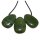 Nephrit / Jade Trommelstein Tropfen gebohrt (2,5 mm) ca. 30 x 20 mm Anhänger Edelstein