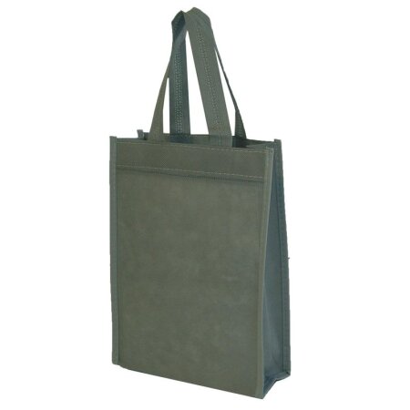 Non Woven Beutel Tragetasche mit Henkel in grau L = 40x30x9 cm