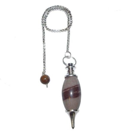 Shiva Lingam Pendel poliert Länge: ca. 50 mm mit silberfarbener Kette Länge: ca. 16 cm