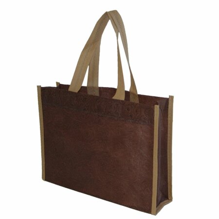 Non Woven Beutel Tragetasche mit Henkel in Uni braun mit...