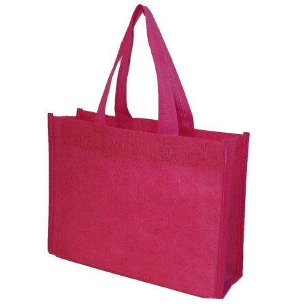 Non Woven Beutel Tragetasche mit Henkel in pink mit floralem Muster