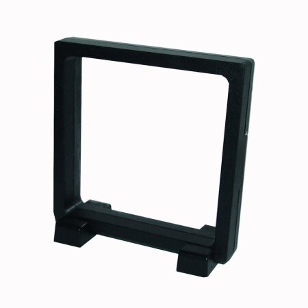 Display Kunststoff Schwarz L=18 x 18 cm mit Folien Bespannung zur schwebenden Präsentation