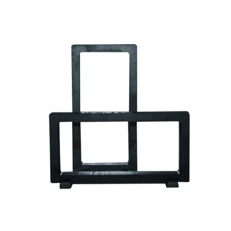 Display Kunststoff mit Folien Bespannung zur schwebenden Präsentation Schwarz M= 9  x 18 cm