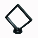 Display Kunststoff mit Folien Bespannung zur schwebenden Präsentation Schwarz S=11  x 11 cm