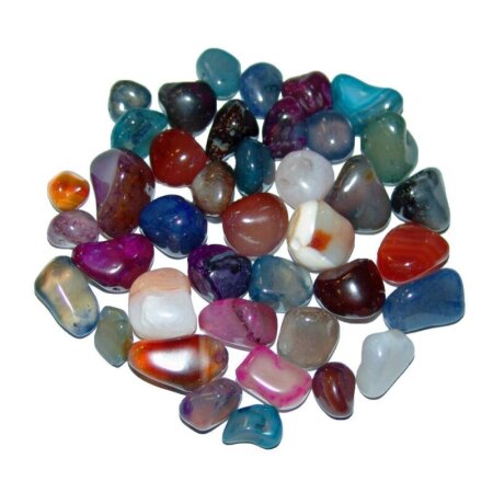 Bunte Achat Trommelstein Mischung Größe der Steine ca. 2 - 2,5 cm L 1 Kg