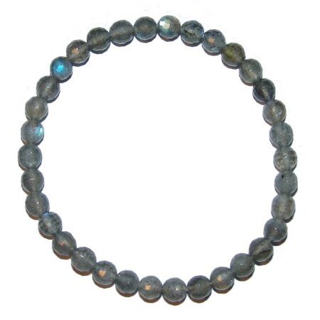 Labradorit facettiertes Kugelarmband ca. 6 mm auf Strechband ca. 19 - 20 cm
