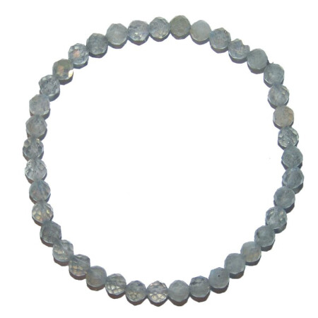 Labradorit 5 mm facettiertes Kugelarmband auf elastischem Band aufgezogen ca. 19 - 20 cm