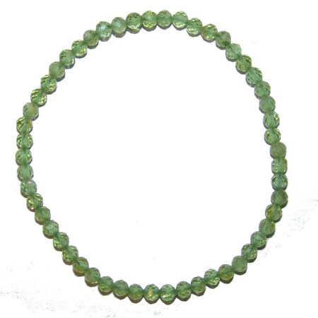Peridot 4 mm facettiertes Kugelarmband auf elastischem...