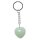 Jade - Serpentin Herz Schlüsselanhänger ca. 25 mm mit Kette und Schlüsselring ca. 85 mm