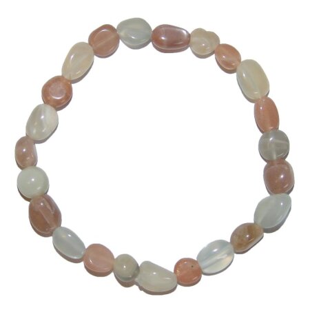 Mondstein Armband kleine Nuggets ca. 8-10mm schöne schimmernde Erd - Farben auf Stretchband ca. 19 - 20 cm