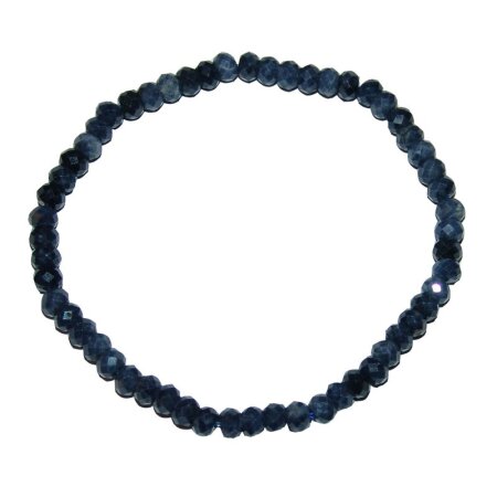 Saphir 5 mm facettiertes Kugel Armband auf elastischem...
