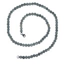 Labradorit 4 - 5 mm facettierte Kugel Kette mit 925er...