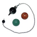 3er Pendel Set 1x Pendel mit Onyx Kugel + 1 x Jaspis rot...