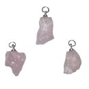 Morganit kleines Rohstück Rohstein als Anhänger mit 925er Silber Öse ca. 10 - 20 mm