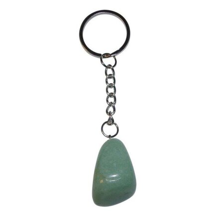 Aventurin Trommelstein Schlüsselanhänger ca. 20-25 mm mit Kette und Schlüsselring