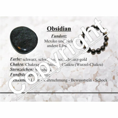 Obsidian schwarz Trommelstein Schlüsselanhänger ca. 20-25 mm mit Kette und Schlüsselring 85 mm
