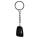 Obsidian schwarz Trommelstein Schlüsselanhänger ca. 20-25 mm mit Kette und Schlüsselring 85 mm