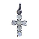 Regenbogenmondstein Kreuz Anhänger mit 925er Silber...