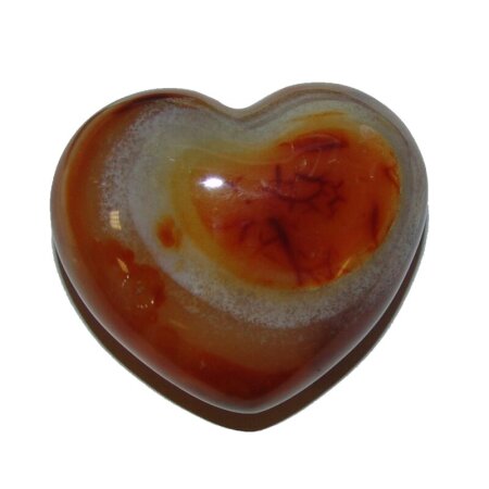 Carneol Herz Handschmeichler schöne Maserung ca. 70 - 80 mm