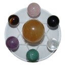 7 Chakra Kugelset mit Sternbasis und 7 Edelstein Kugeln