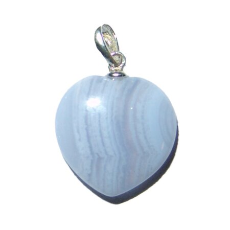 Chalcedon Herz Anhänger mit 925er Silber Öse ca. 15 mm