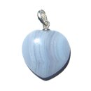 Chalcedon Herz Anhänger mit 925er Silber Öse ca. 15 mm