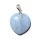 Chalcedon Herz Anhänger mit 925er Silber Öse ca. 15 mm
