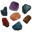 7  Chakra Natursteine Rohsteine Set Amethyst / Apatit /...