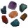 7  Chakra Natursteine Rohsteine Set Amethyst / Apatit / Jaspis rot / Orchideencalcit  / Smaragd / Sodalith / Tigerauge