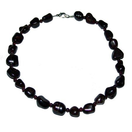 Granat Trommelstein Kette/Collier ca. 42 cm Größe der...