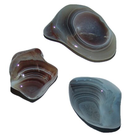 Botswana Achat Trommelsteine, Handschmeichler 3 Stück ca. 20 - 30 mm