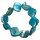 Perlmutt Muschel Armband Free Form blau gefärbt ca. 19 - 20 cm , Muscheln ca. 15 - 20 mm auf Strechband