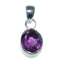 Amethyst facettierter 925er Silber Anhänger ca. 15 mm