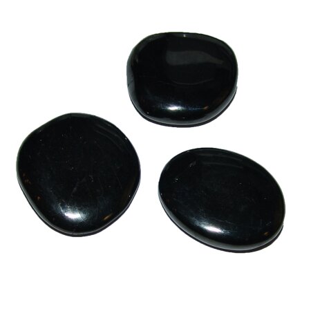 Gagat (Jett) flache Trommelsteine ca. 35 - 45 mm