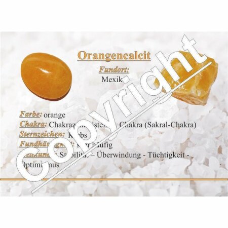Orangencalcit Calcit orange  flache Trommelsteine ca. 30 - 45 mm