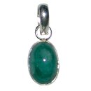 Smaragd 925er Silber Anhänger oval ca. 10 x 5 mm