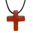 Jaspis rot Kreuz Anhänger ca. 30 x 25 x 5 mm mit Bohrung ca. 2,5 mm