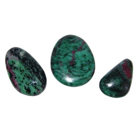 Rubin Zoisit Trommelstein flacher Scheibenstein ca. 30 - 45 mm