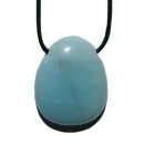 Aquamarin Trommelstein Tropfen gebohrt(2,5 mm) ca. 30 x 25 mm Anhänger Edelstein