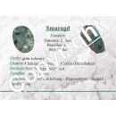 Smaragd Anhänger flacher Trommelstein ca. 30 x 20 mm mit Bohrung ca. 2,5 mm