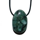 Smaragd Trommelstein Tropfen gebohrt (2,5 mm) ca. 30 x 20 mm Anhänger Edelstein