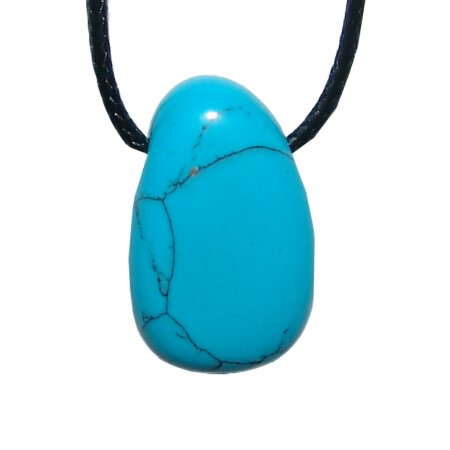 Türkinit Trommelstein Tropfen gebohrt (2,5 mm) ca. 20 x 15 mm Anhänger Edelstein