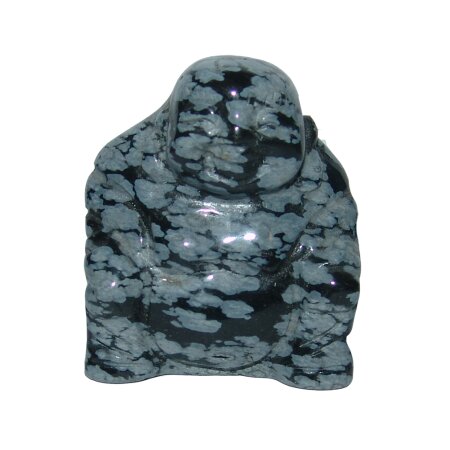 Schneeflockenobsidian Happy Buddha sitzend ca. 45 x 50 mm