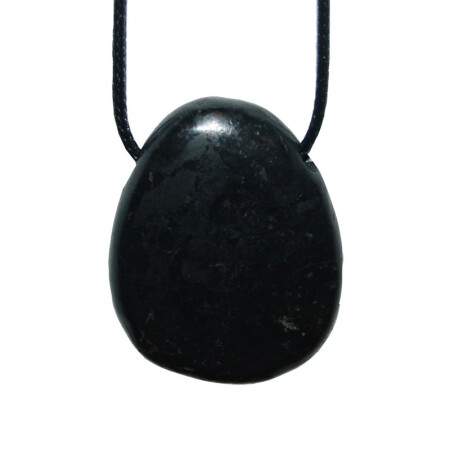 Shungit Anhänger Tropfen XL ca. 30 x 40 mm mit Bohrung ca. 2,5 mm