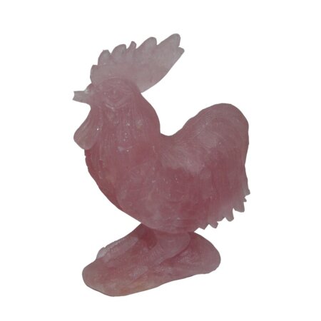 Rosenquarz Hahn geschliffen ca. 130 x 70 mm