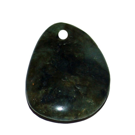Labradorit Anhänger Free Form frontal gebohrt ca.  45 x 30 mm Bohrung ca. 3 mm