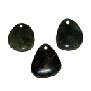 Labradorit Anhänger Free Form frontal gebohrt ca.  45 x 30 mm Bohrung ca. 3 mm