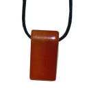 Achat carneolfarben Anhänger Rechteck bauchig ca .25 x 15 mm, mit Bohrung ca. 2,5 mm
